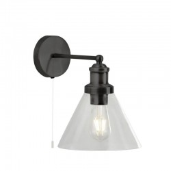 Pyramid - Clear Glass with Matt Black Wall Lamp
