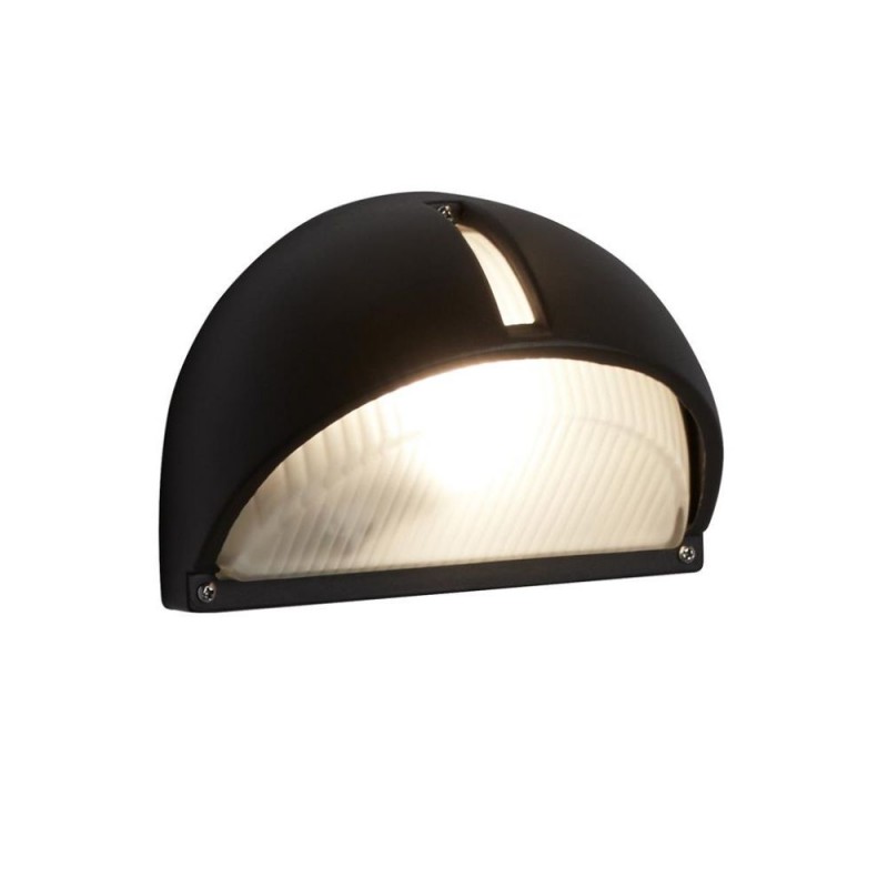 Searchlight-130 - Kentucky - Black Half Bulkhead with Clear Ribbed Glass