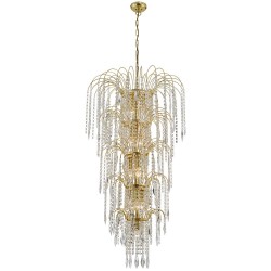 Waterfall - Gold 5 Tier Waterfall Chandelier with Crystal