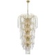 Searchlight-1313-13GO - Waterfall - Gold 5 Tier Waterfall Chandelier with Crystal