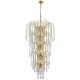 Searchlight-1313-13GO - Waterfall - Gold 5 Tier Waterfall Chandelier with Crystal