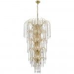 Waterfall - Gold 5 Tier Waterfall Chandelier with Crystal