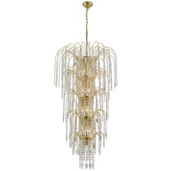 Waterfall - Gold 5 Tier Waterfall Chandelier with Crystal