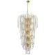 Searchlight-1313-13GO - Waterfall - Gold 5 Tier Waterfall Chandelier with Crystal