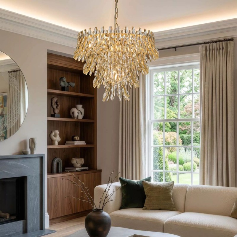 Searchlight-13323-10GO - Monarch - Gold 10 Light Chandelier with Crystal