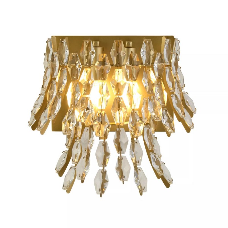 Searchlight-13323-2GO - Monarch - Gold 2 Light Wall Lamp with Crystal