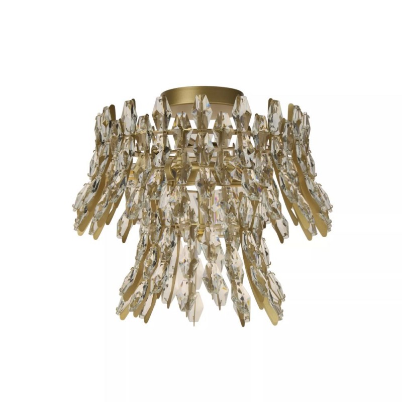 Searchlight-13323-3GO - Monarch - Gold 3 Light Semi Flush with Crystal