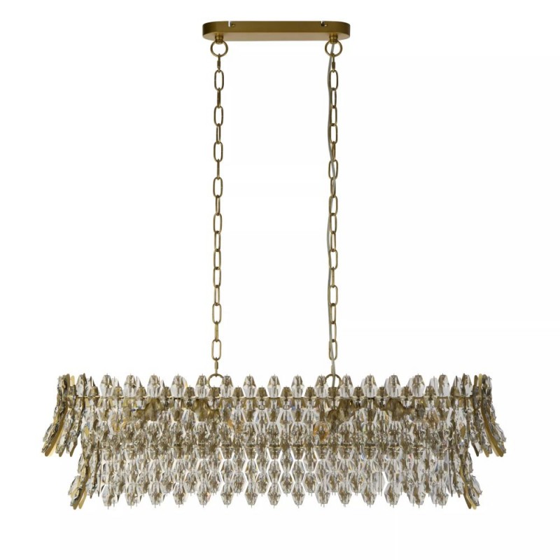 Searchlight-13323-8GO - Monarch - Gold 8 Light over Island Fitting with Crystal