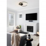 Contour - Matt Black 2 Light LED Flush