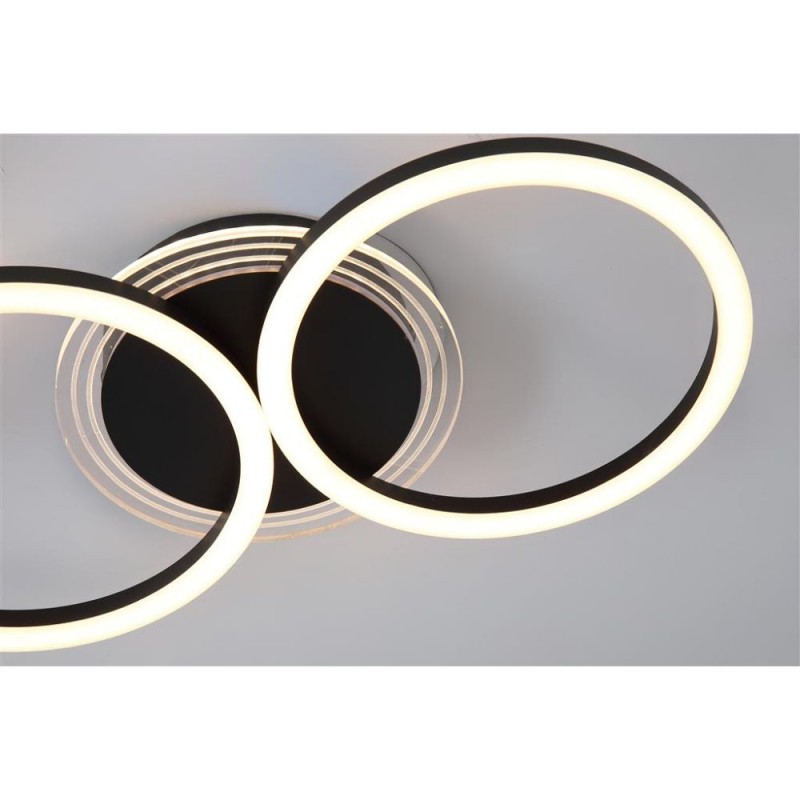 Searchlight-13651BK - Contour - Matt Black 3 Light LED Flush