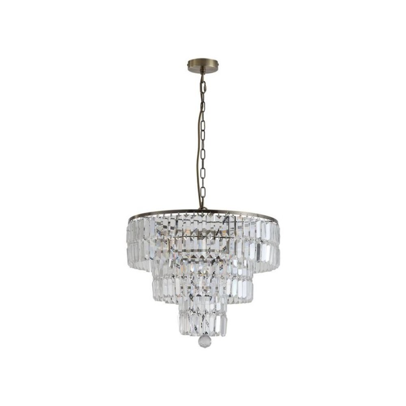 Searchlight-1375-5AB - Empire - Antique Brass 5 Light Chandelier with Clear Crystal