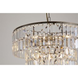 Empire - Antique Brass 5 Light Chandelier with Clear Crystal