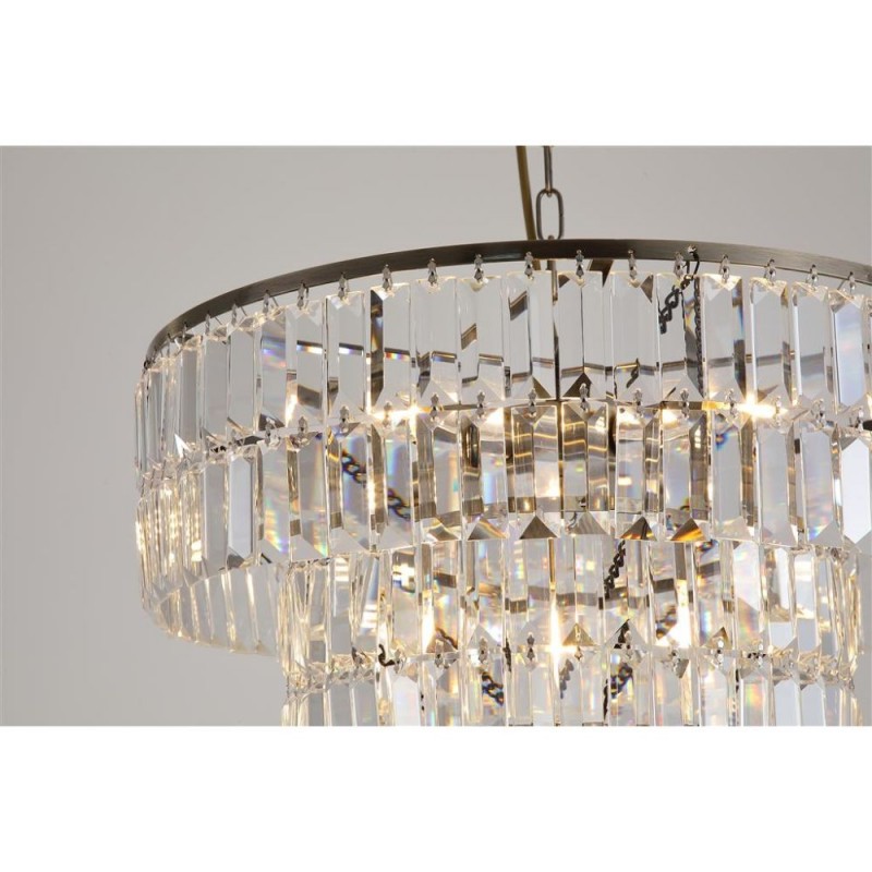 Searchlight-1375-5AB - Empire - Antique Brass 5 Light Chandelier with Clear Crystal