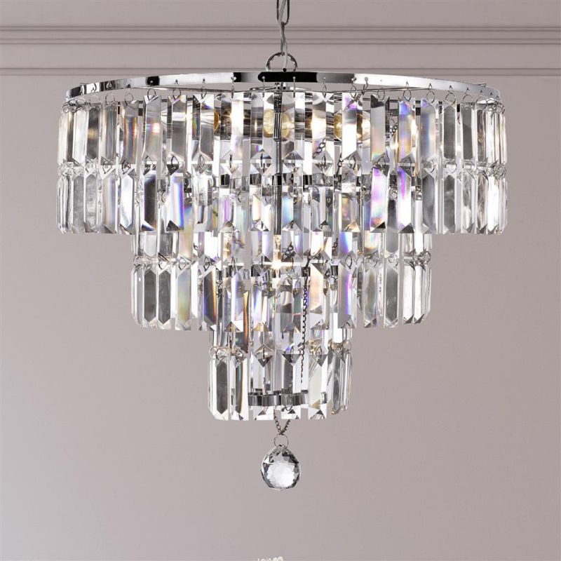 Searchlight-1375-5CC - Empire - Chrome 5 Light Chandelier with Crystal