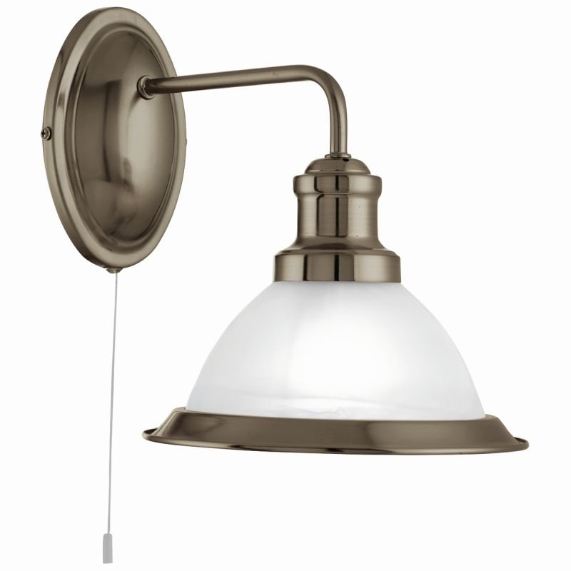 Wall Lights - Bistro - Alabaster Glass & Antique Brass Wall Lamp Searchlight-1481AB - Bistro - Alabaster Glass & Antique Brass Wall Lamp