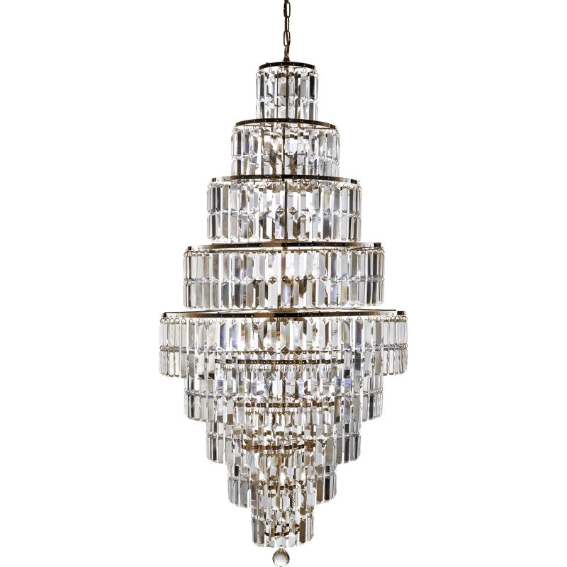 Searchlight-1500AB - Empire - Antique Brass 13 Light Chandelier with Clear Crystal