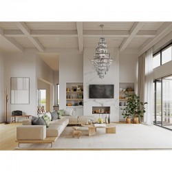 Empire - Chrome 13 Light Chandelier with Crystal  Empire - Chrome 13 Light Chandelier with Crystal