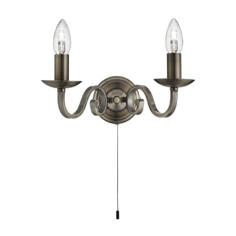 Searchlight-1502-2AB - Richmond - Antique Brass 2 Light Wall Lamp