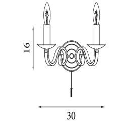 Richmond - Antique Brass 2 Light Wall Lamp