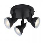 Focus - Matt Black 3 Light Round Spotlights Focus - Matt Black 3 Light Round Spotlights