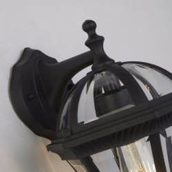 Capri - Outdoor Matt Black Downlighter Wall Lamp