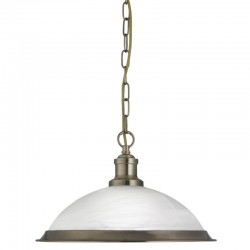 Bistro - Alabaster Glass & Antique Brass Pendant