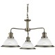 Ceiling Lights - Bistro - Alabaster Glass & Antique Brass 3 Light Centre Fitting Searchlight-1593-3AB - Bistro - Alabaster Glass & Antique Brass 3 Light Centre Fitting