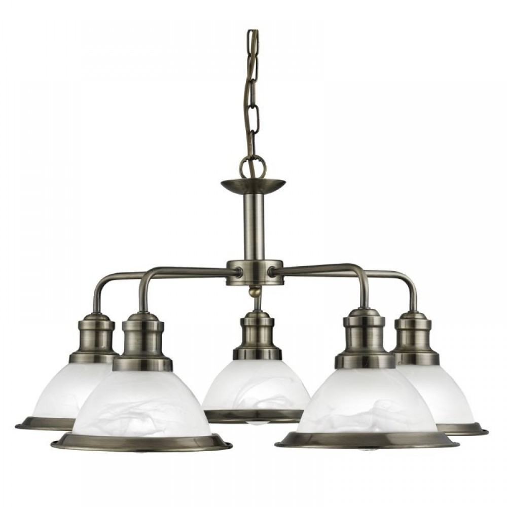 5 Light Brushed Nickel Finish Chandelier Fixture Alabaster Glass Shade Chain New 5 Light Brushed Nickel Finish Chandelier Fixture Alabaster Glass Shade Chain New