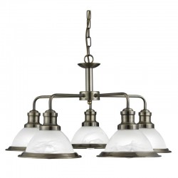 Bistro - Alabaster Glass & Antique Brass 5 Light Centre Fitting Bistro - Alabaster Glass & Antique Brass 5 Light Centre Fitting