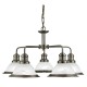Ceiling Lights - Bistro - Alabaster Glass & Antique Brass 5 Light Centre Fitting Searchlight-1595-5AB - Bistro - Alabaster Glass & Antique Brass 5 Light Centre Fitting