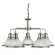 Ceiling Lights - Bistro - Alabaster Glass & Satin Silver 5 Light Centre Fitting Searchlight-1595-5SS - Bistro - Alabaster Glass & Satin Silver 5 Light Centre Fitting