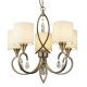Searchlight-1605-5AB - Alberto - Antique Brass 5 Light Centre Fitting with Oatmeal Shades