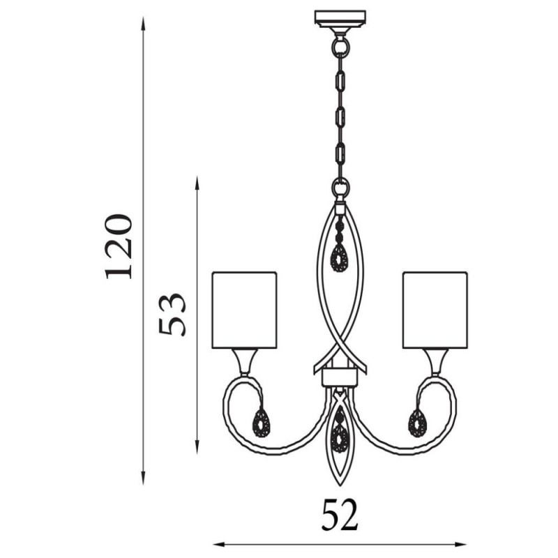 Searchlight-1605-5AB - Alberto - Antique Brass 5 Light Centre Fitting with Oatmeal Shades