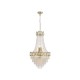 Searchlight-1611-6SB - Louis Philippe - Satin Brass 6 Light Chandelier with Crystal