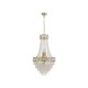 Searchlight-1611-6SB - Louis Philippe - Satin Brass 6 Light Chandelier with Crystal