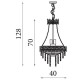 Searchlight-1611-6SB - Louis Philippe - Satin Brass 6 Light Chandelier with Crystal