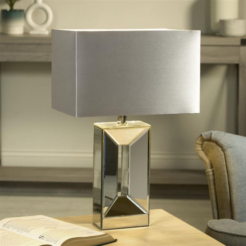 Searchlight-16110 - Megan - Mirror Table Lamp with Silver Shade
