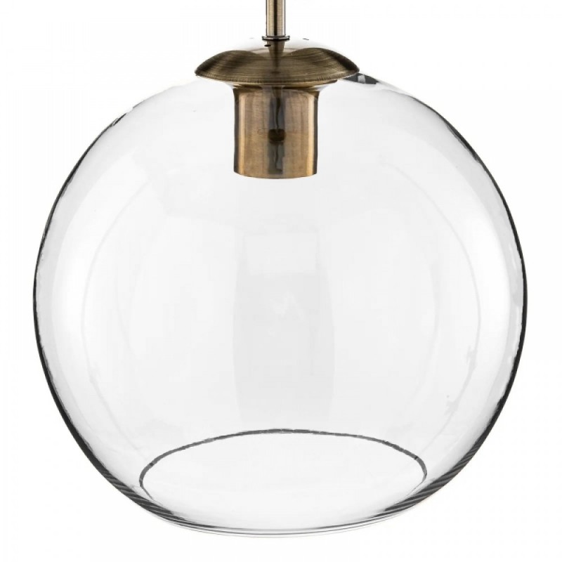 Searchlight-1621CL/AB - Balls - Antique Brass Globe Pendant ∅ 25 cm with Clear Glass