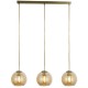 Kitchen Lights - Balls - Amber Glass with Antique Brass 3 Light over Island Fitting Searchlight-1623-3AM - Balls - Amber Glass with Antique Brass 3 Light over Island Fitting