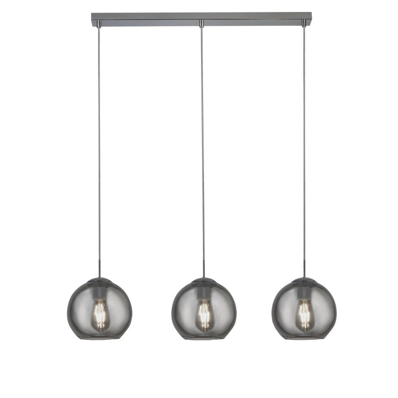 Searchlight-1623-3SM - Balls - Smoky Glass with Chrome 3 Light over Island Fitting