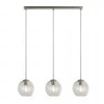 Balls - Clear Glass with Polished Chrome 3 Light over Island Fitting Balls - Clear Glass with Polished Chrome 3 Light over Island Fitting