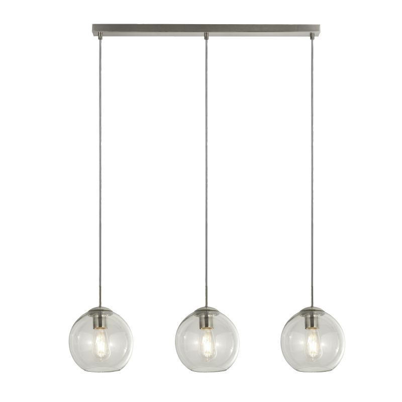 Searchlight-1623-3CL - Balls - Clear Glass with Polished Chrome 3 Light over Island Fitting