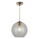 Searchlight-1632CL/AB - Balls - Antique Brass Globe Pendant ∅ 30 cm with Clear Glass