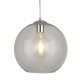 Ceiling Lights - Balls - Transparent Glass with Chrome Globe Pendant ∅ 35 cm Searchlight-1635CL - Balls - Transparent Glass with Chrome Globe Pendant ∅ 35 cm