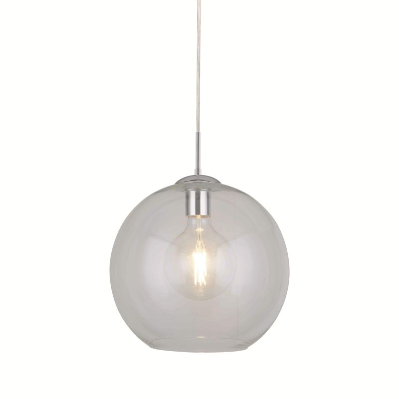 Searchlight-1621CL - Balls - Chrome Globe Pendant ∅ 25 cm with Clear Glass