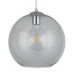 Ceiling Lights - Balls - Transparent Glass with Chrome Globe Pendant ∅ 35 cm Searchlight-1635CL - Balls - Transparent Glass with Chrome Globe Pendant ∅ 35 cm