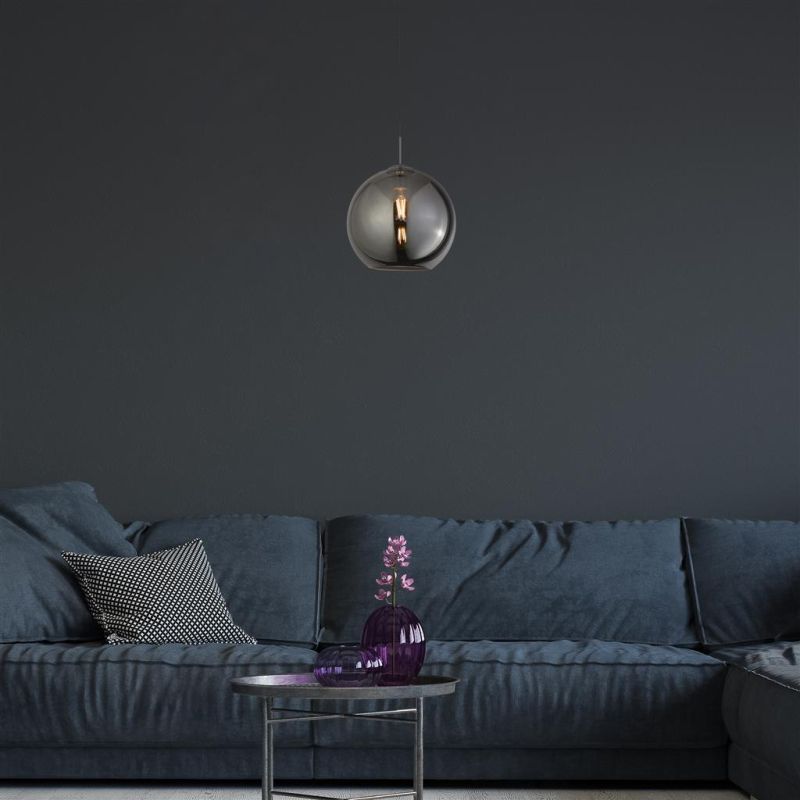 Searchlight-1635SM - Balls - Smoky Glass with Chrome Globe Pendant ∅ 35 cm
