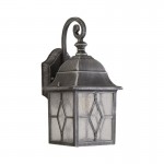 Genoa - Outdoor Black & Silver with Glass Wall Lamp