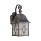 Searchlight-1642 - Genoa - Outdoor Black & Silver with Glass Wall Lamp