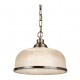 Ceiling Lights - Bistro II - Textured Clear Glass & Antique Brass Single Pendant Searchlight-1682AB - Bistro II - Textured Clear Glass & Antique Brass Single Pendant